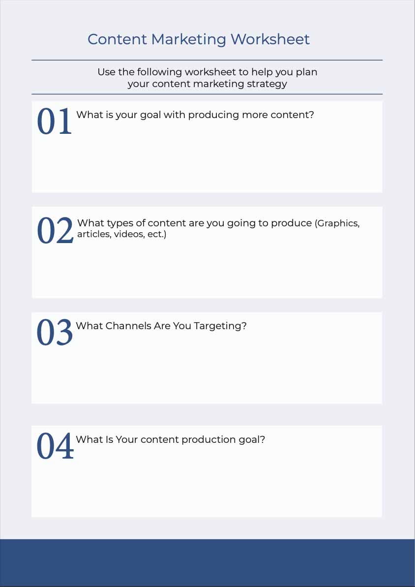 Content Marketing Worksheet Preview